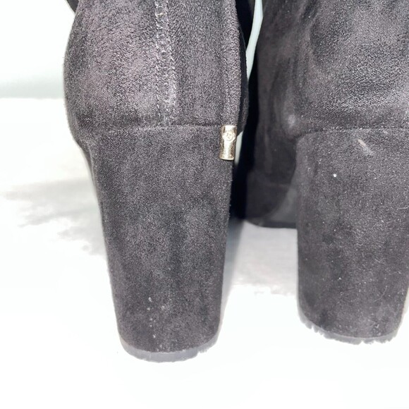 New Directions Belk Hollis Stretch Tie Sock Booties Black Suede Boot Women's 8.5 - Picture 5 of 11
